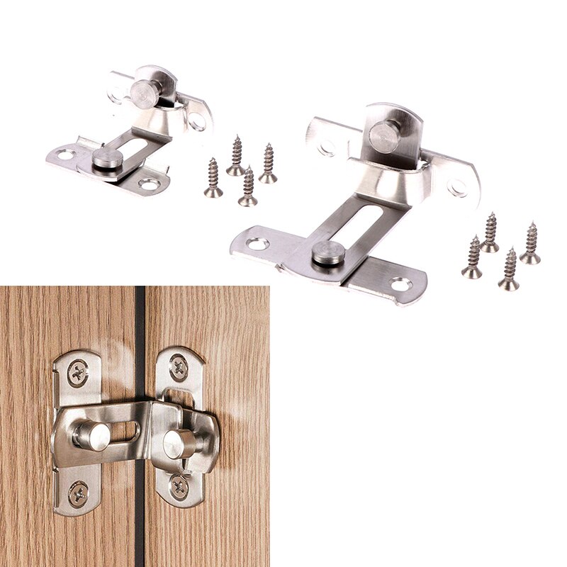 90 Degree Right Angle Door Latch Hasp Bending Latch Barrel Bolt with Screws for Doors Buckle Bolt Sliding Lock 3inch/4inch