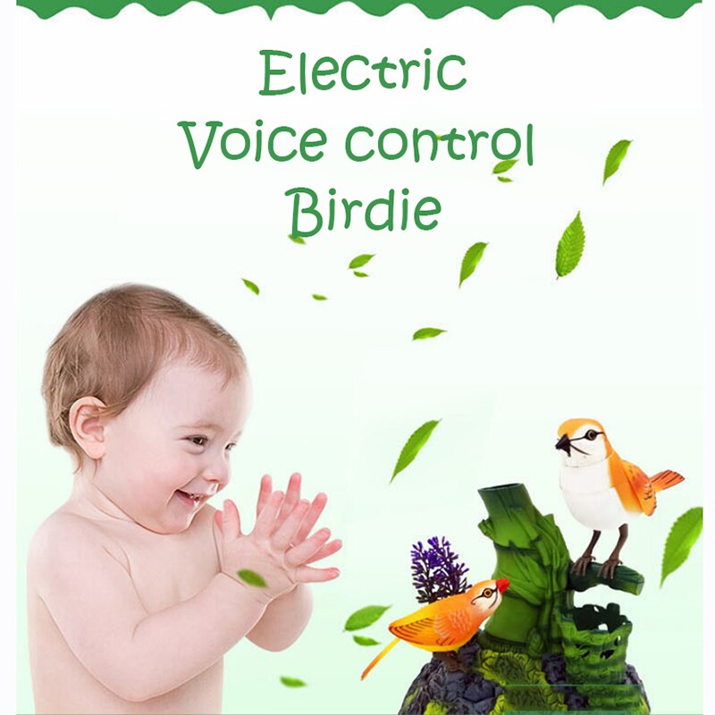 512A Birds Toy Electric Sounding Bird Voice Control Toy Cage Ornament Electric Artificial Birds Toy Singing Birds Home Garden De