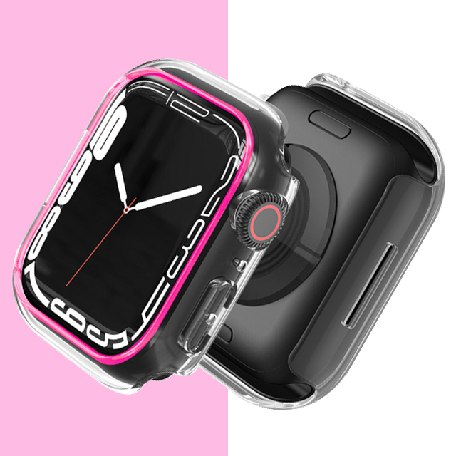 Funda luminosa para Apple Watch, Protector de parachoques para PC de 44mm, 45mm, 41mm, 38, 42 y 40mm, accesorios para iWatch 9/8/6/5/4/2/SE: Blanco / 1.9 Pulgadas y Menos
