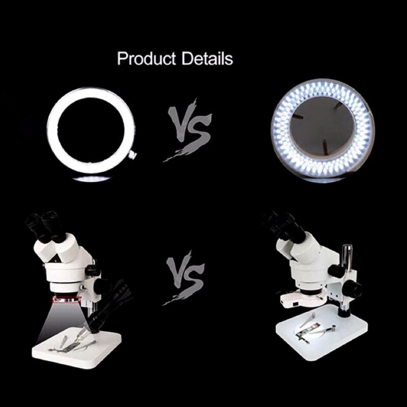60 Led Ring Licht Voor Microscoop Helderheid Verstelbare Stereo Zoom Usb Plug Lichtbron Schaduwloze Illuminator Lamp