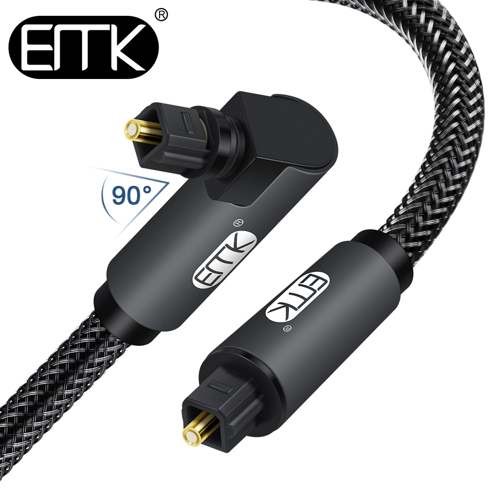 EMK 5.1 Audio Digitale Ottico Cavo di 90 Gradi Ad Angolo Retto Toslink SPDIF Cavo 1m 2m 3m per altoparlante Soundbar DVD TV