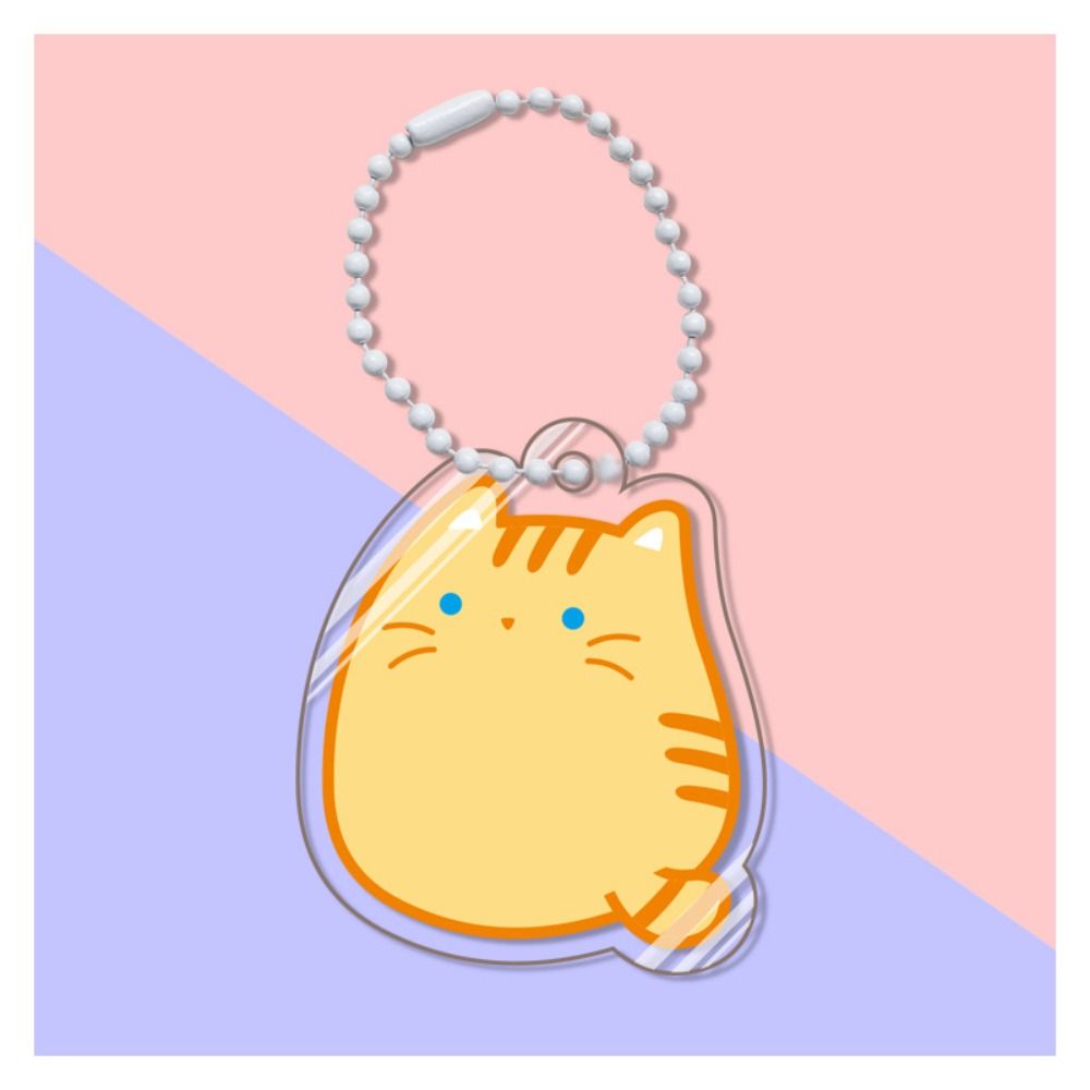 Kawaii Orange Cat Siamese Cat Keychain Calico Cat Ginger Cat Kitty Pendant Cute Acrylic Cat Keyring Couple: WHITE