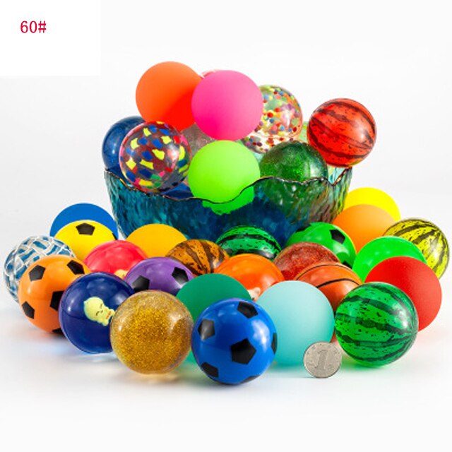 Children Funny Toy 30 43 57mm mixed Colorful Bouncy Ball Watermelon Jumper ball Translucent floating bouncy ball fun toy for kid: 1Pcs 55mm