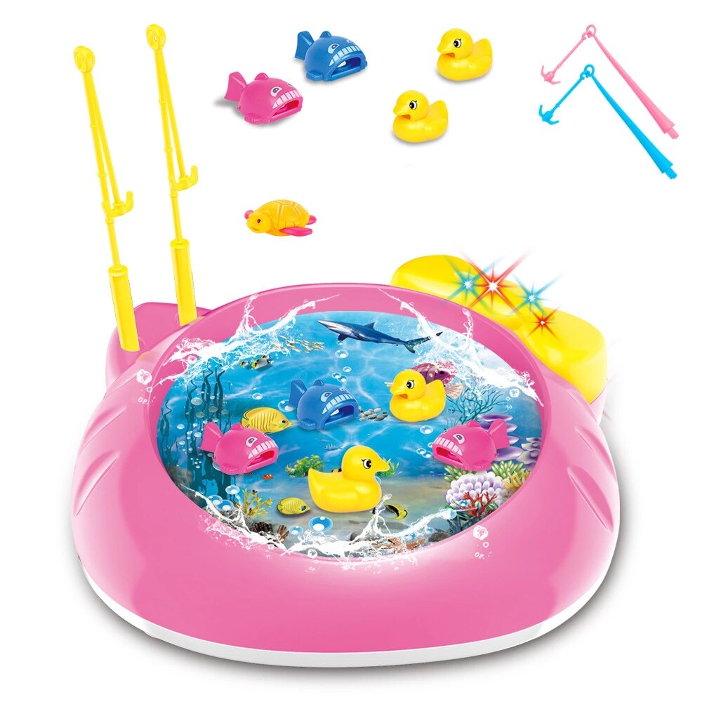 Wędkowanie dla dzieci zabawki wędkarskie kaczka małe ryby dysku grę elektryczny oświetlenie robić zastosowań muzycznych puzzle zabawki robić wczesnej edukacji dla dzieci zabawki wędkarskie