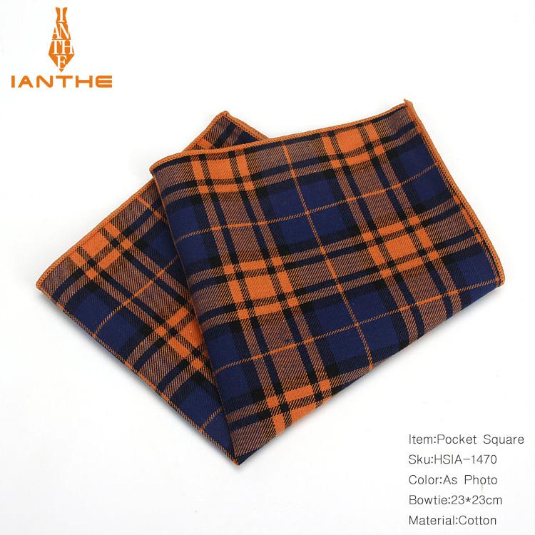 Casual mannen 100% Katoen Zakdoeken Geweven Plaid Pocket Vierkante Mannelijke Bruiloft Zakdoek Handdoeken Hanky Corbatas: IA1470