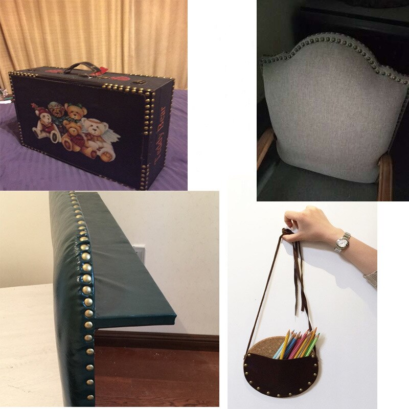 50 Uds Vintage chinchetas decorativas tapicería de latón sofá remache Oficina Mensaje de papelería tabla accesorios suministros