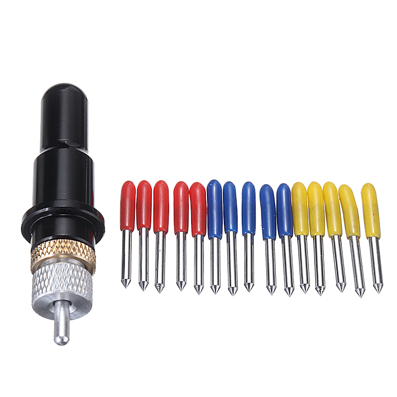 Cuchillas de 30/45/60 grados + soporte de cuchilla de acero de tungsteno para cortador de vinilo Roland, 15 Uds.