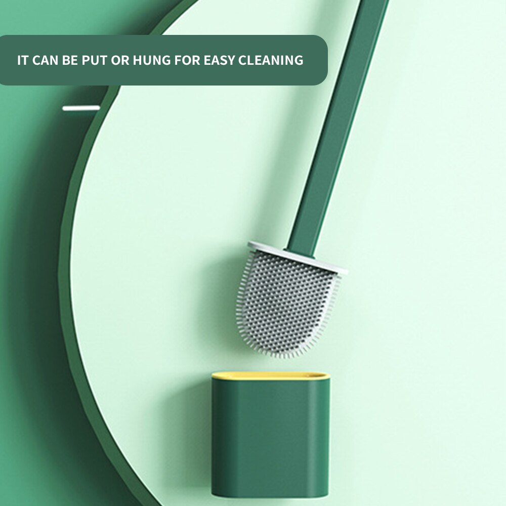 Hvid / grøn tpr pp silikone toiletrengøringsbørste badeværelse rengøringsmiddel til hjem husmødre brusebad badeværelse værktøj