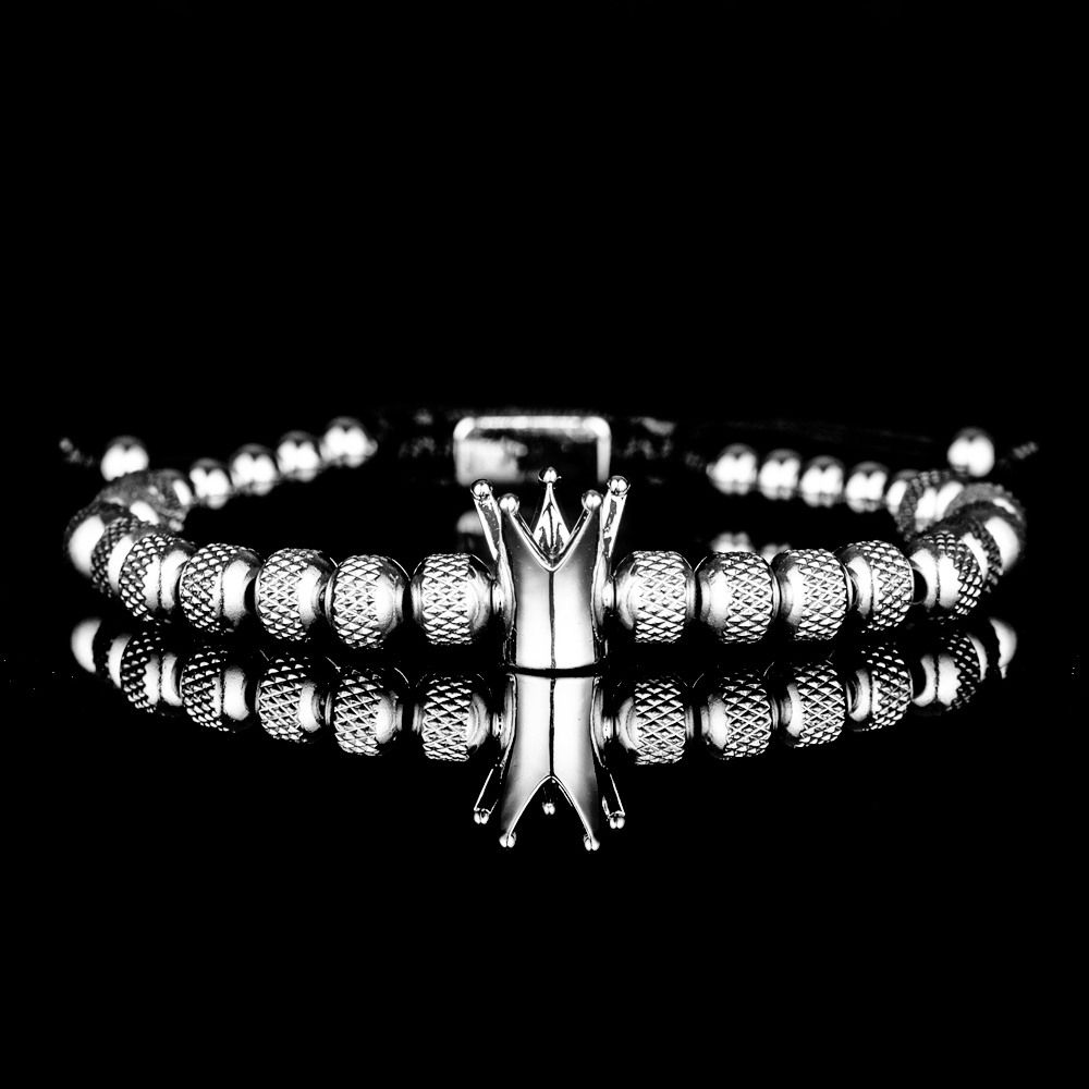 Bracelet couronne de luxe SION L pour homme, acier inoxydable, acier au titane, or, bracelet document, taille soeur, bijoux: Brun rougeâtre