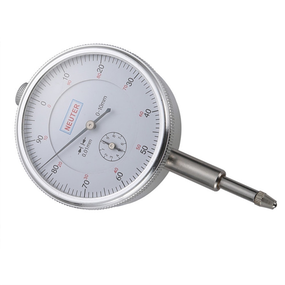 Dial Indicator 0-10mm/0.01mm Resolution Gauge mesure instrument Tool dial Mechanical Indication Strap Ear Aluminum Alloy Case