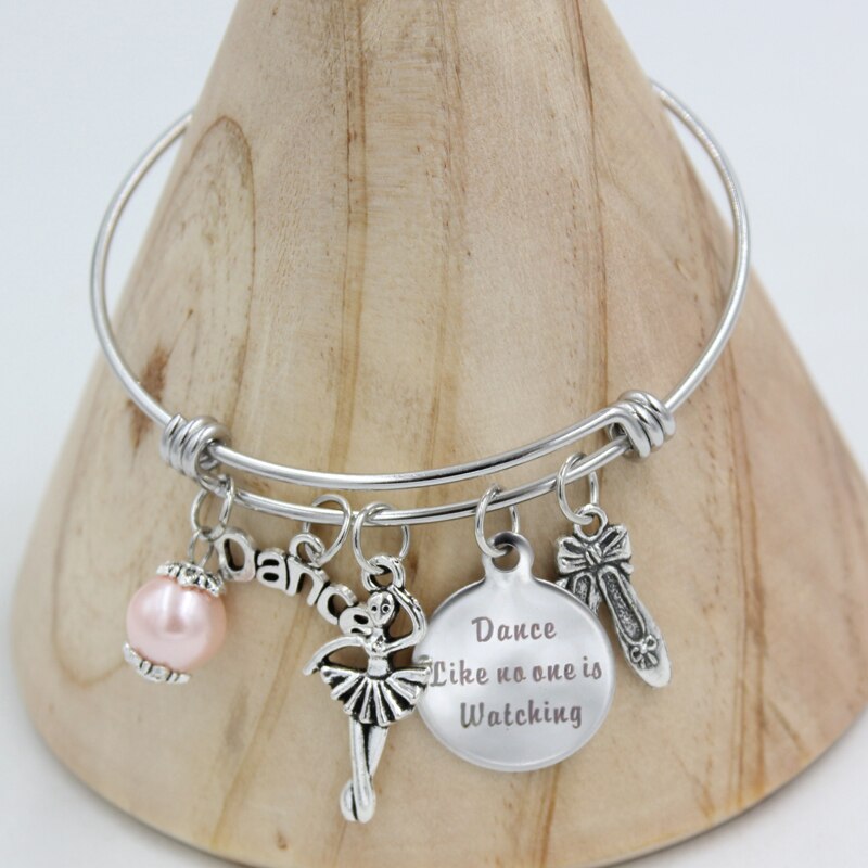 1PC Roestvrij Staaldraad Armband Verstelbare Bangle Sieraden Ballet Schoenen Dans Ballerina Charm Armband Bijoux