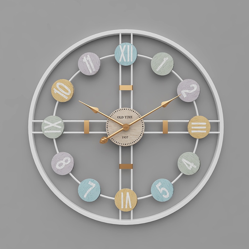 European Roman Numeral Wall Clock Large Luxury Wall Clocks Modern 3D Retro Nordic Wall Watch Bar Cafe Living Room Decor