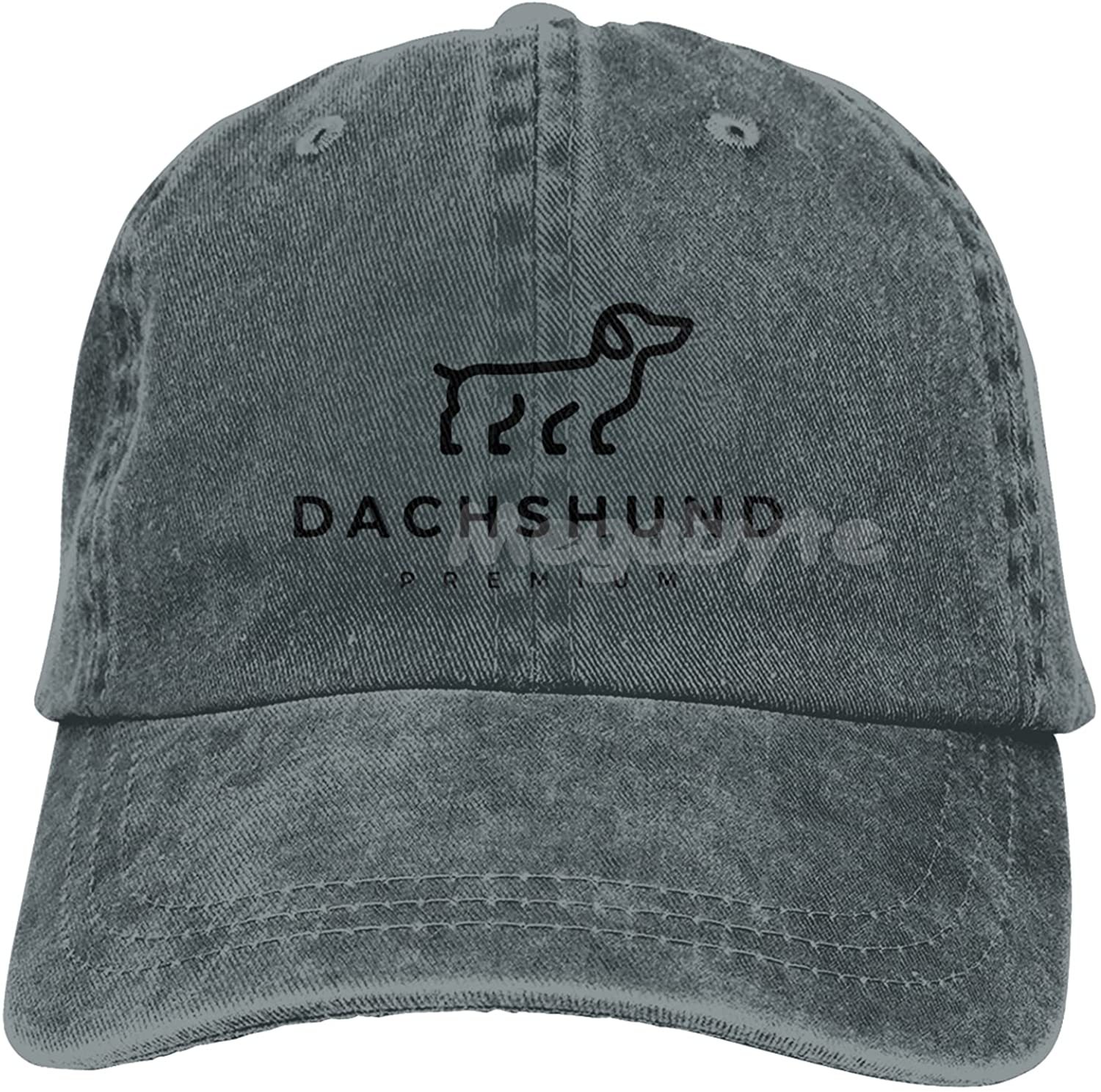 Dackel-hundemütze für damen und herren, verstellbar, trucker-Deckel aus gewaschenem Denim, für draussen-aktivitäzehn, schwarz: Tiefes heidekraut