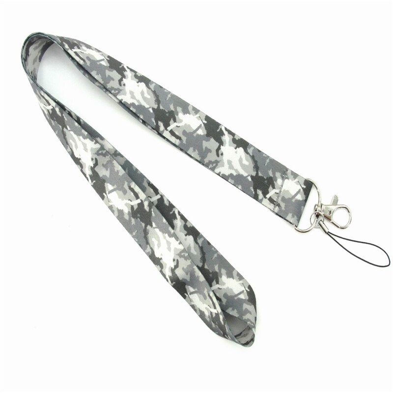 camouflage neck lanyard keychain ID card fitness mobile phone belt USB badge clip DIY sling: B