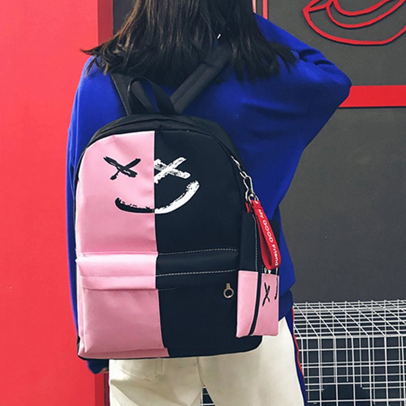 nouvelle impression décontracté toile sac à dos de unisexe Harajuku filles voyage école épaule noir rouge sac