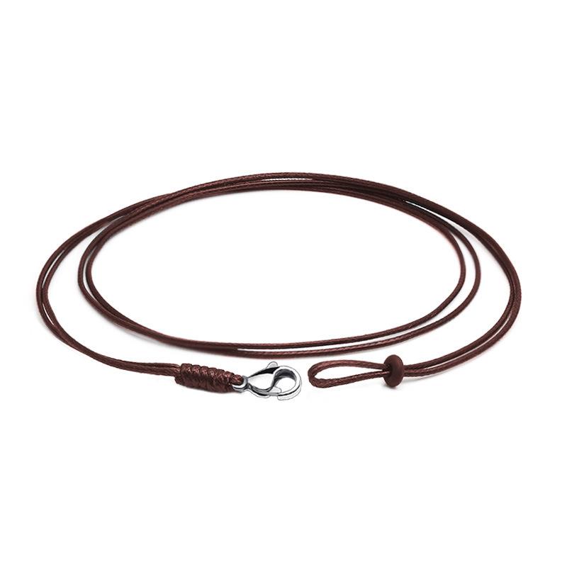 Cadena de cuerda de cuero trenzado de acero inoxidable de doble hebra de 1mm para pulsera DIY, collar, Material de accesorios para hacer joyería: 5 XL / Negro