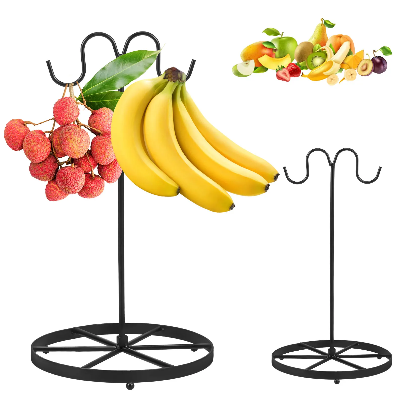 Estante de almacenamiento de plátano, soporte estable para plátano con gancho, colgador de Metal a prueba de herrumbre, soporte multifuncional para frutas, accesorios de cocina para el hogar