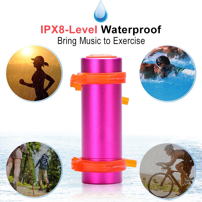 IPX8 Waterdichte MP3 Speler 4 Gb/8 Gb Zwemmen Duiken Muziek Spelers Onderwater Sport MP3 Speler Oortelefoon Voor Zwemmen