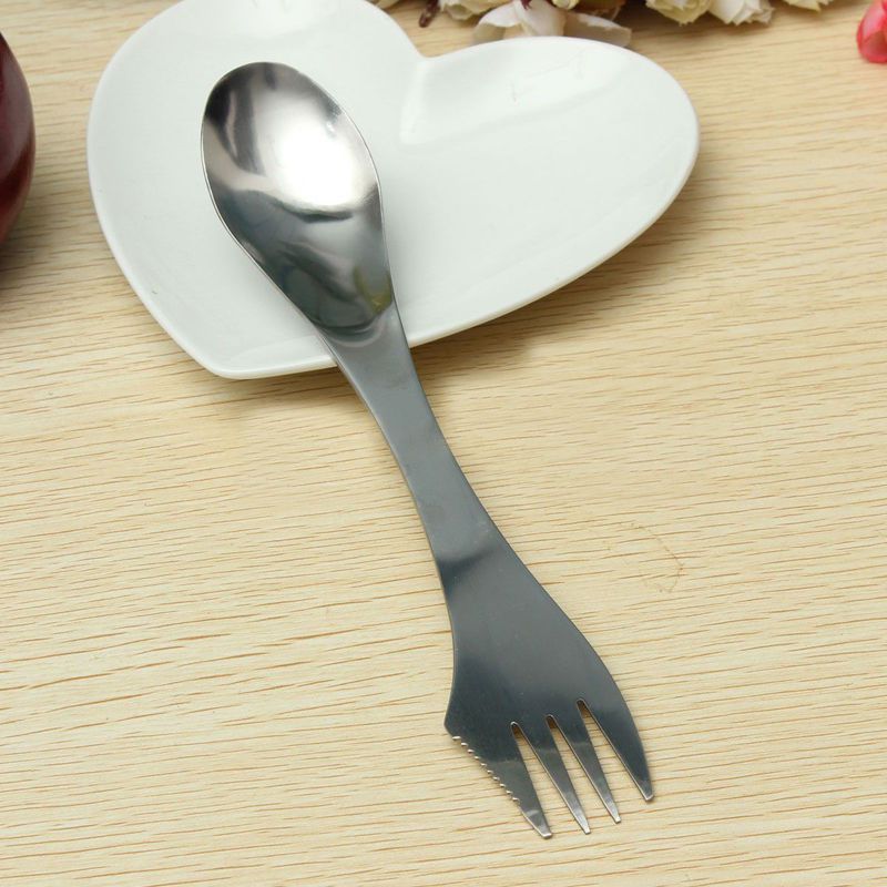 Multitool Stainless Steel Fork Spork Spoon Picnic Camping Multifution Flatware Utensil Can Opener Portable Tableware Cutlery #