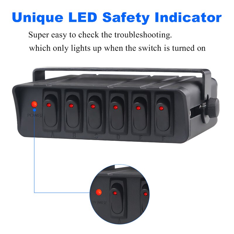 60Amp 12V Truck Car Rocker Switch Panel Marine Wit... – Grandado