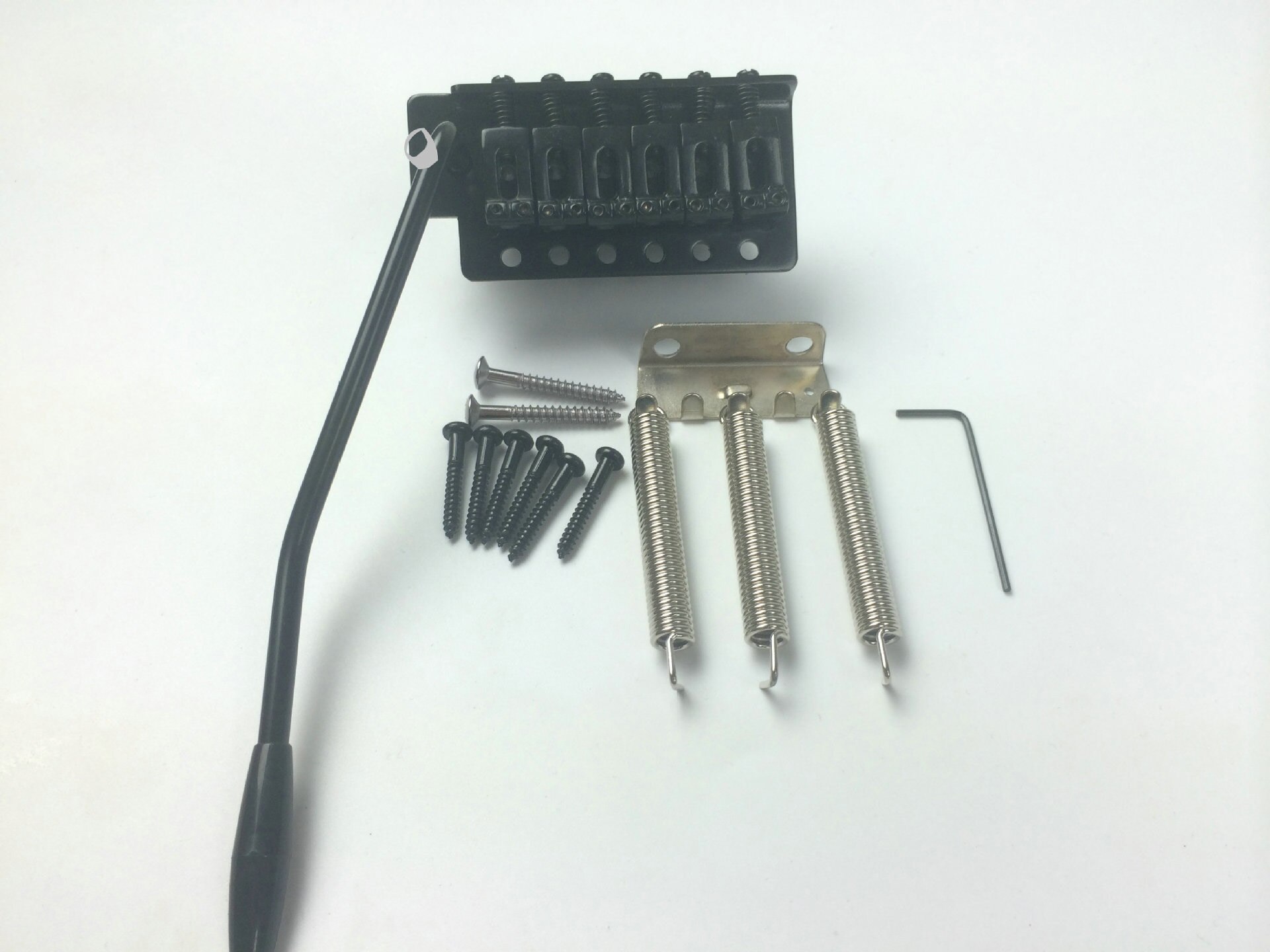 Electric Guitar Tremolo System Bridge WOV02 Chrome Silver: Black