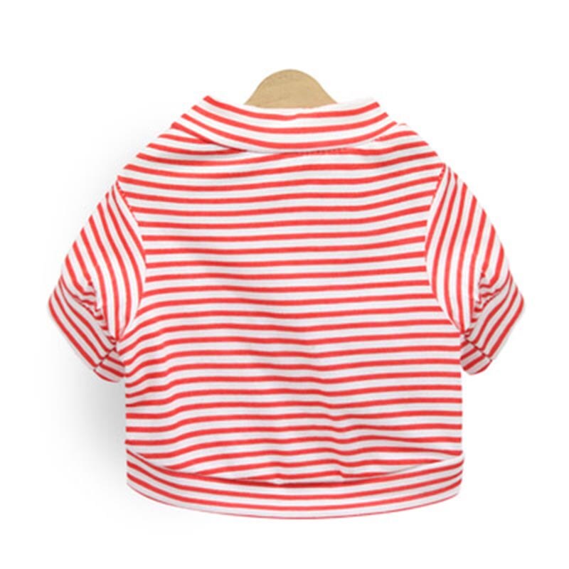 Summer Dog Clothes Striped Pet Dog Tshirt Pets Clothing For Small Medium Dogs Costume Chihuahua Dogs Clothes Cat Puppy Outfit: Red / L