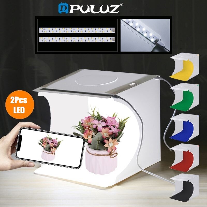 PULUZ 24*23*22cm Portable Lightbox Photo Studio Box Tabletop Shooting Light Box Tent Photography Softbox Kit for Goods Display