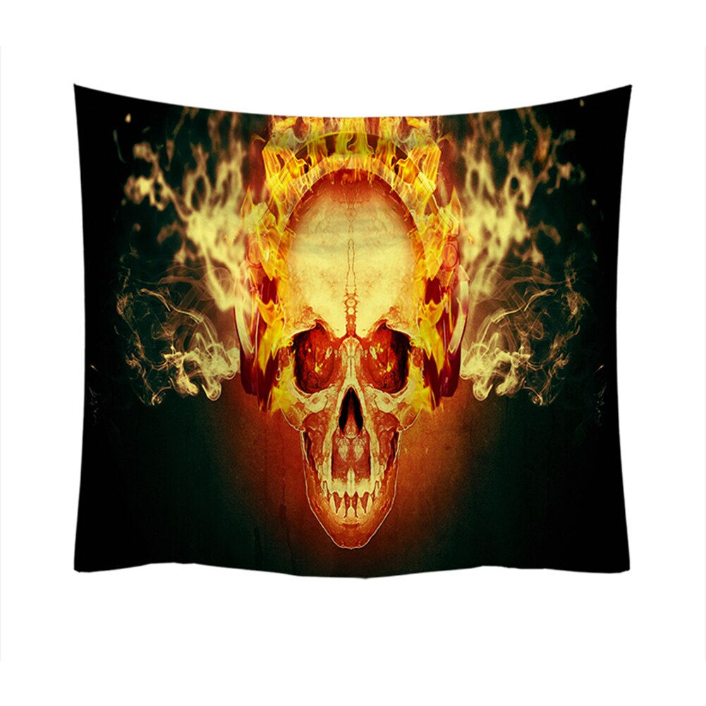 Wall Tapestry, Skull Print Household Wall Tapestry Halloween Wall Hanging Carpet Decorative Cloth: 4
