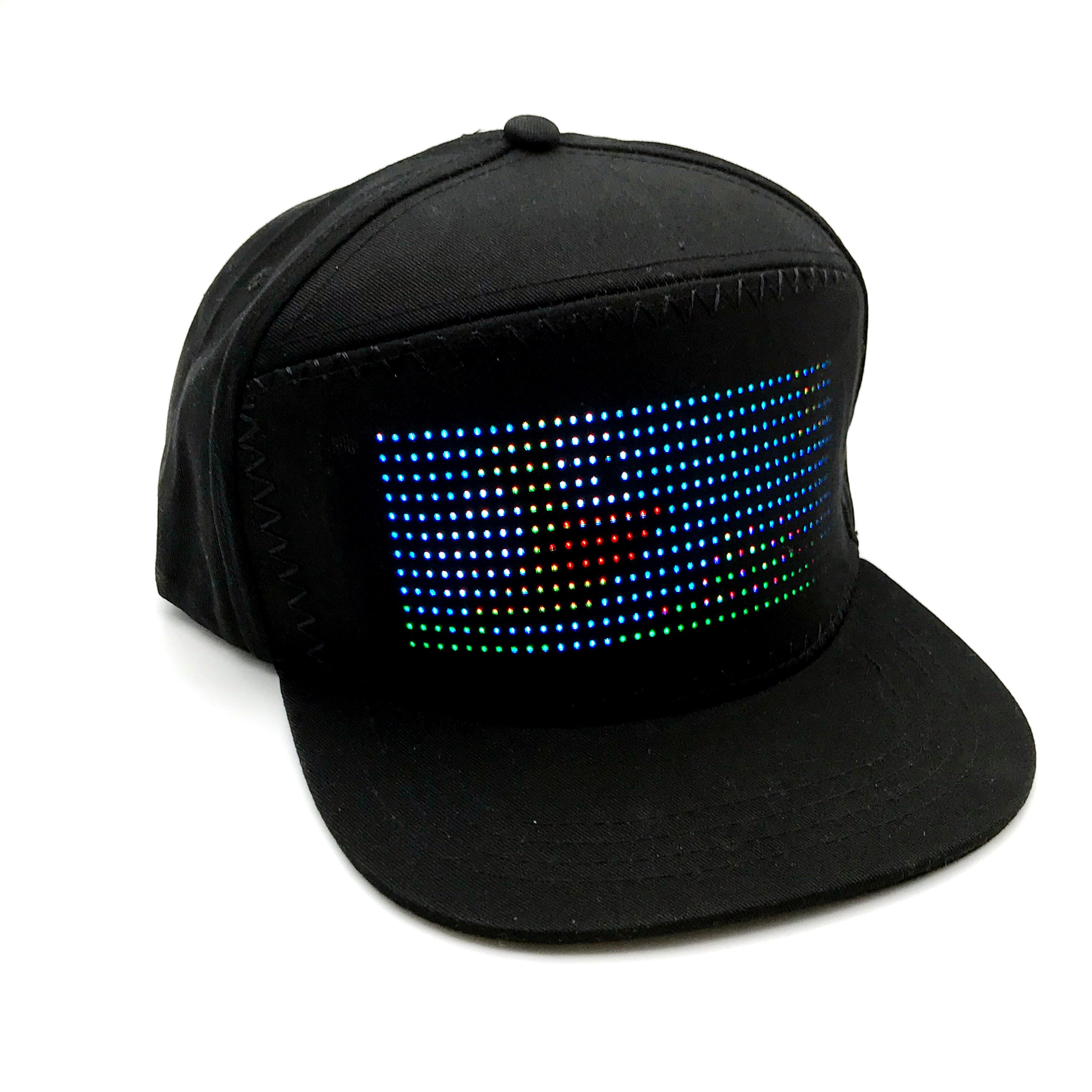 LED Cap, LED Display Screen Smart Hat Bluetooth Adjustable Cool Hat for Party Club: RGB Fullcolor