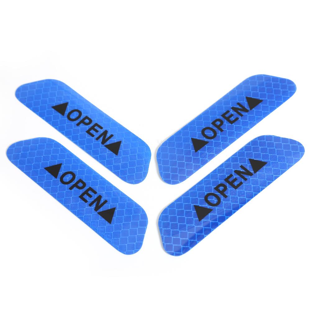 4 Pcs/Lot Auto Car Door Open Sign Warning Mark Sticker Reflective Tape Night Driving Safety Decals Car Exterior Trim