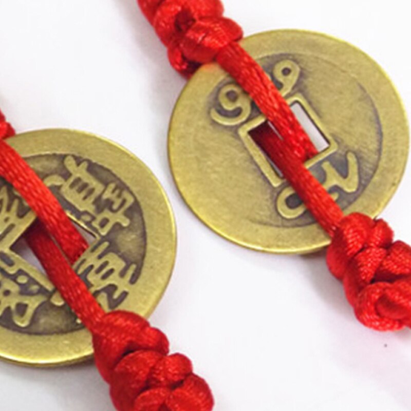 Hand-Woven Antique Copper Coin Bracelet Lucky Red Thread Bracelets Unisex Handmade Braided Jewelry Friendship Bracelet