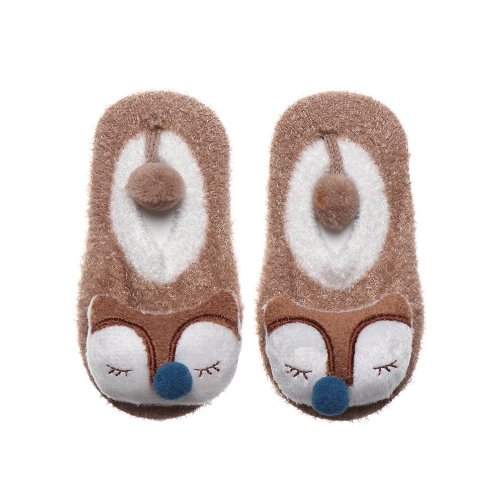 Baby Girl Boy Toddler Anti Slip Shoes Kids Booties Cartoon Slipper Socks Boots Newborn Winter Warm Cotton Floor Socks 0-5T: K / S