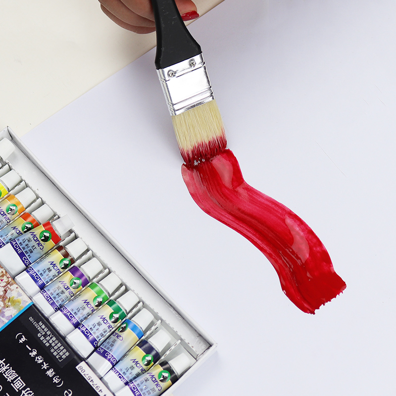 Watercolor Gouache Paint Brushes Flat Tip Bristle Painting Brush Set Variety Style Oil Acrylic Brush Watercolor Pen Art Supplies