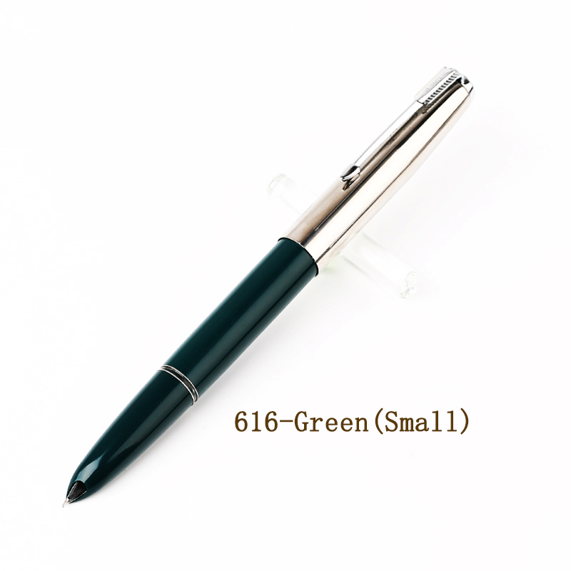 Authentic HERO 616 Classic Nostalgic Fountain Pen 616-2 Golden Clip / Cap Ink Pen Iridium Fine Nib 0.5mm for Student: 616 Small Green
