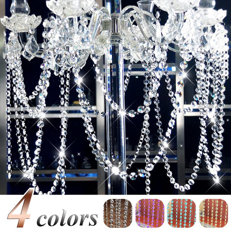 Akryl krystal rhinestone perle krans gardin lysekrone tilbehør bryllup hjem dekoration diy tilbehør
