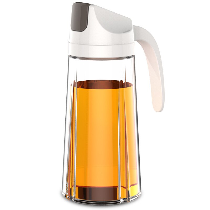 Glass Oil Jug Home Leakproof Bottle Kitchen Automatic Opening and Closing Lid diao wei liao ping Oil Vinegar Bottle Oil Jar Pot