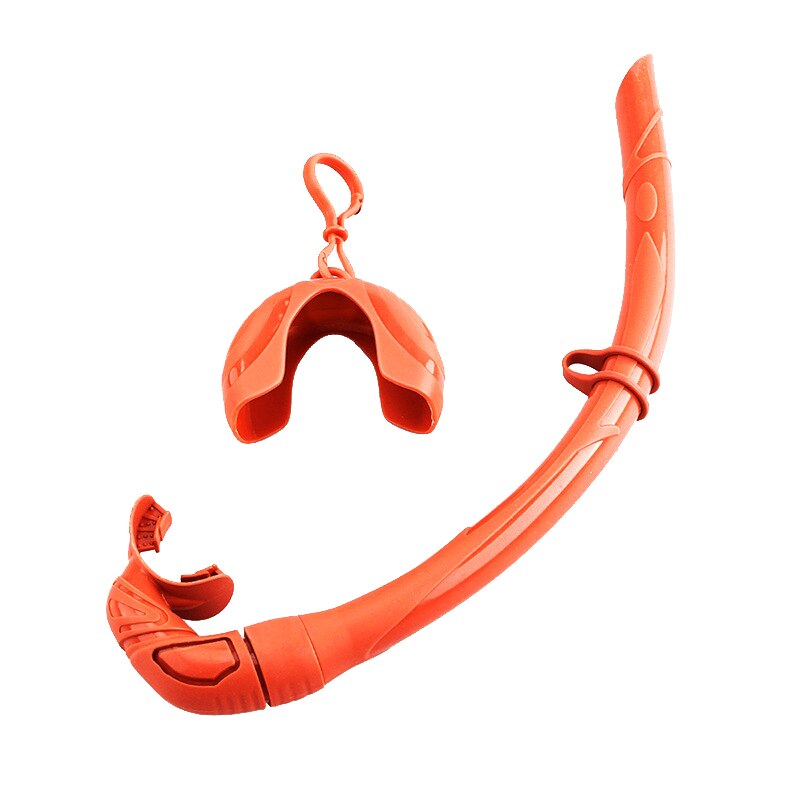 Bærbart åndedrætsrør foldbart aftageligt silikone tørt snorkelrør til mænd kvinder dykning svømning undervandsfotografering: Orange