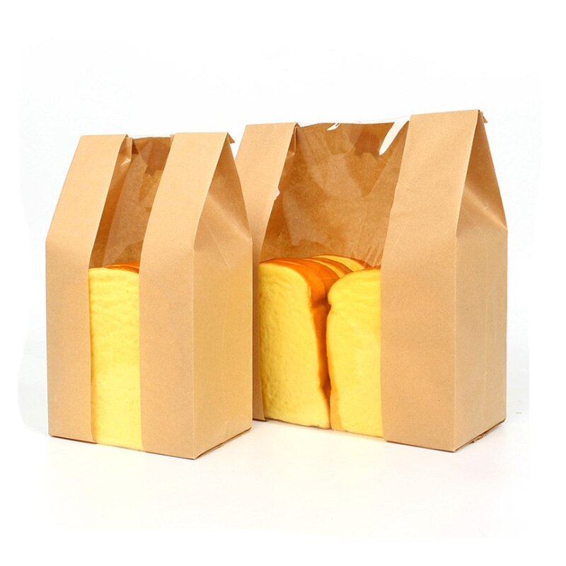 5pcs Kraft Paper Bag Bags Packaging Biscuit Candy Food Cookie Bread Seen Snacks Baking Takeaway Bags Packaging Paper Bag
