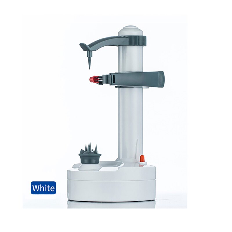 Pacote atualizado espiral elétrica maçã descascador cortador slicer frutas batata automática a pilhas descascador máquina de ferramentas cozinha: White / EUA