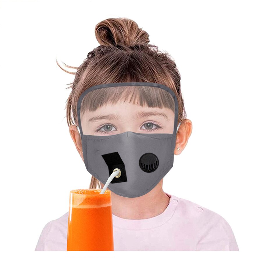 Enfants filles protéger les yeux anti-poussière bouclier reniflard trou à boire paille transparente protection contre la poussière