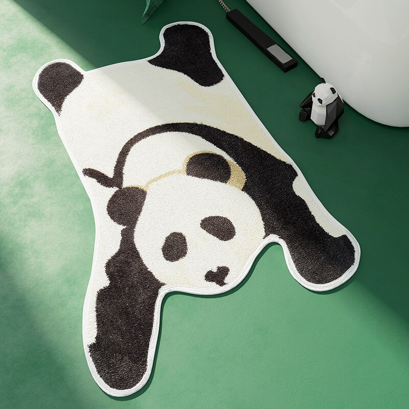 Panda form mikrofiber bademåtte super blød absorberende badeværelse dørmåtte tæppe soveværelse køkken skridsikker gulvmåtte: 03 / 50 x 80cm