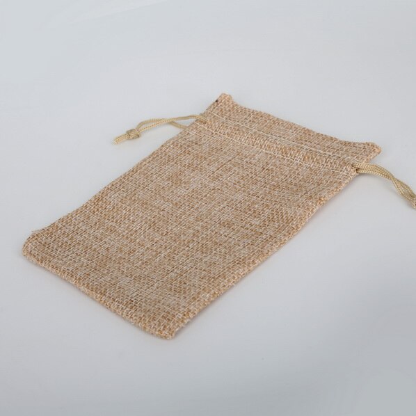 Arpillera Natural de yute, algodón y lino, bolsa de , boda, , recuerdo, cordón, joyería, muselina, Navidad, 5 uds.: 10x13cm  45g