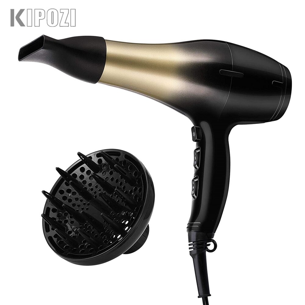KIPOZI-secador de pelo , 1875W, alta potencia, iónico negativo, secado rápido, salón, potente, cuidado del cabello: AE-KP-8233BGOB
