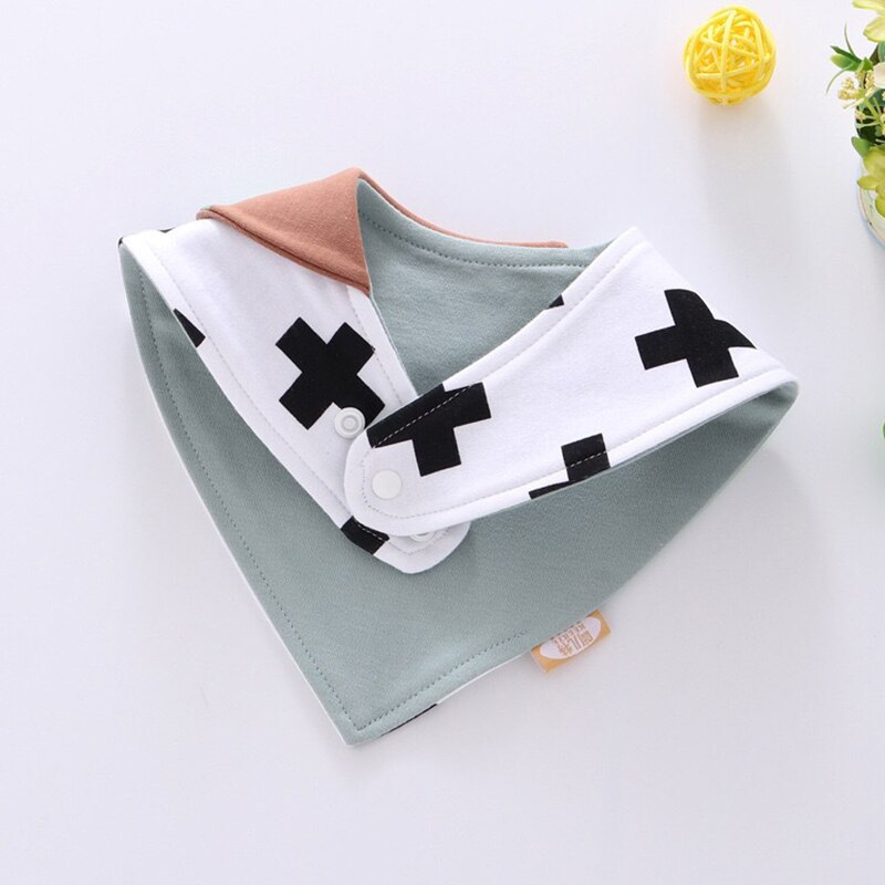 Reusable Washable Cotton Baby Bibs Burp Cloth Cartoon Animals Printing Triangle Bibs Cotton Adjustable Baby Meal Bib Infant Bibs