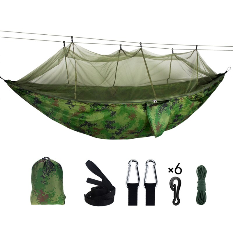 Double Outdoor Person Travel Camping Hanging Hammock Bed Wi Mosquito Net Set Tents Tents & Shelters Camping & Hiking: 3