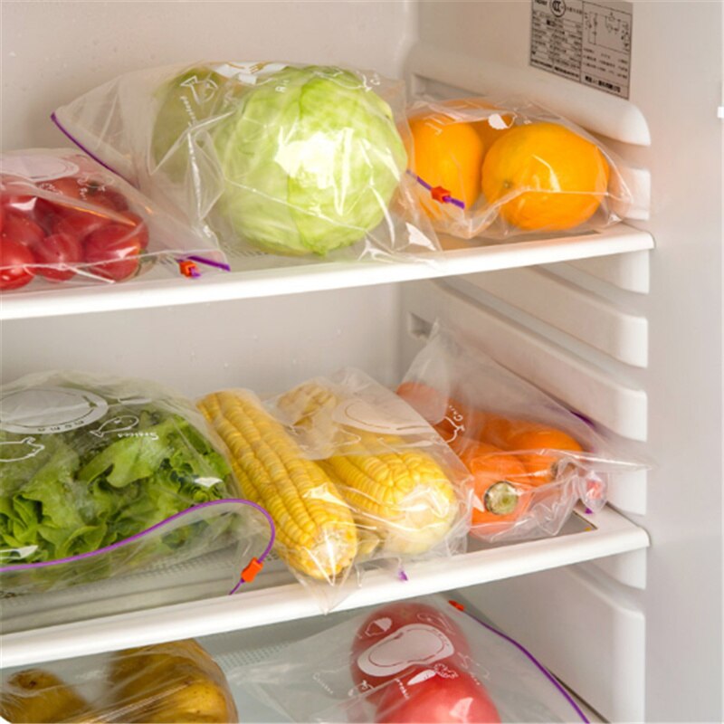 10PCS Food Ziplock Bag Reusable Fresh Zipper Bags Freezing Heating Food Storage Bags Vacuum Sealed Bag Kitchen Accessories