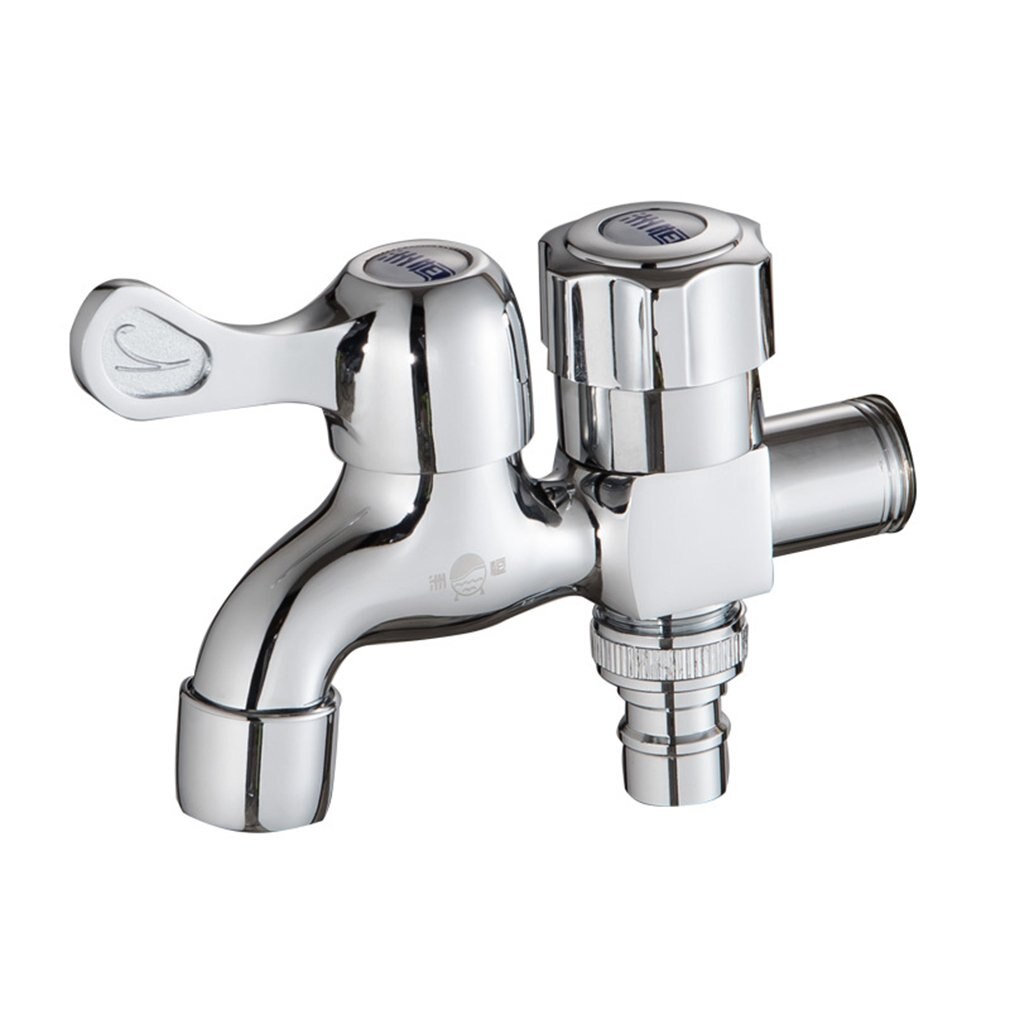 Brass Wall Mount Chrome Finished Small Tap Double Using Decorative Double Garden Faucet Washing Machine Tap 1 Piece