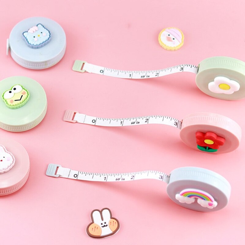 Portable 1.5m Retractable Tape Measure Cartoon Patterns Round Body Measure Tape Measuring Clothes Sewing DIY Craft Soft Ruler