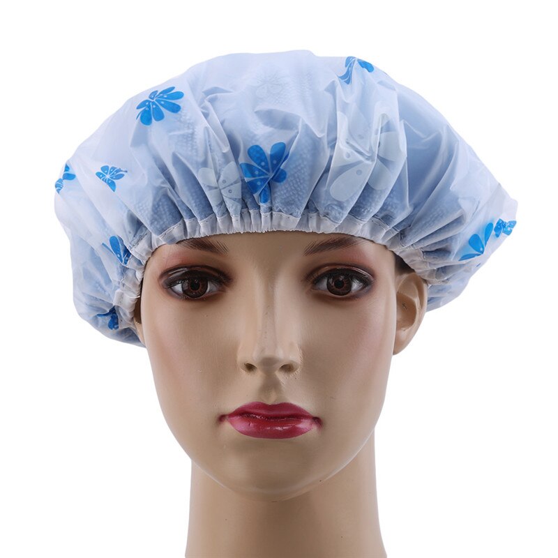 Cute Printing Elastic Shower Caps Thick Women Waterproof Shower Cap For Ladies Girl Hat Hair Bath Spa Shower Caps