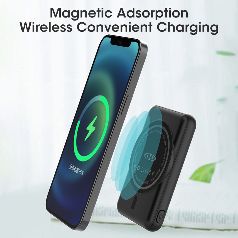Magnetische kabellose powerbank 1:1 5000 , tragbarer externer akku für mobiltelefone, kompatibel mit iphone 13, 12 , 13 pro , 12 pro max, mini-powerbank